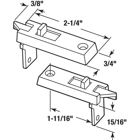 Prime-Line F 2628 Tilt Latch, Plastic, Black, 1/PR