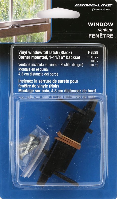 Prime-Line F 2628 Tilt Latch, Plastic, Black, 1/PR