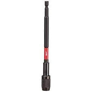 Milwaukee SHOCKWAVE 48-32-4532 Series Bit Holder, 6 in L, 1/4 in Drive, Hex Drive, 1/4 in Shank, Hex Shank, Steel, 1/PK
