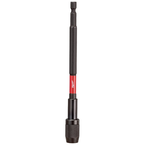 Milwaukee SHOCKWAVE 48-32-4532 Series Bit Holder, 6 in L, 1/4 in Drive, Hex Drive, 1/4 in Shank, Hex Shank, Steel, 1/PK