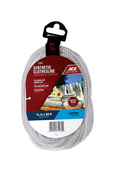 Ace 50 ft. L White Polyester Synthetic Clothesline