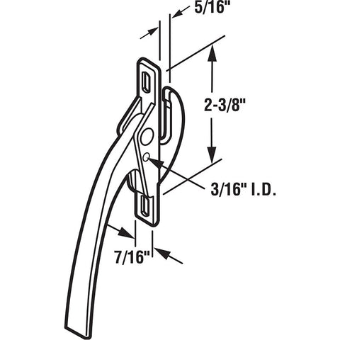 Prime-Line H 3539 Locking Handle, Zinc, Aluminum