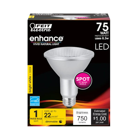 Feit Electric PAR30LDM/SP/930CA LED Bulb, Flood/Spotlight, PAR30 Lamp, 75 W Equivalent, E26 Lamp Base, Dimmable