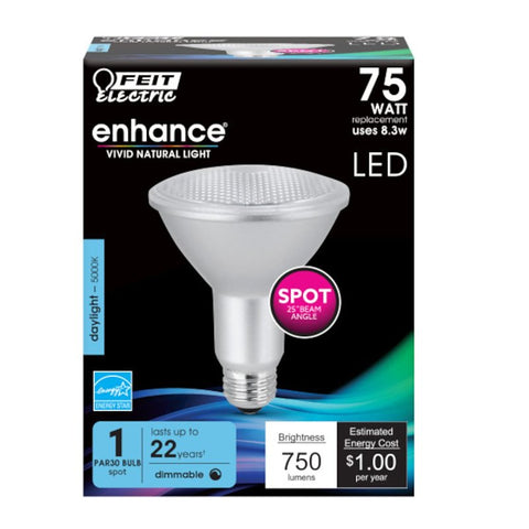 Feit Electric PAR30LDM/SP/950CA LED Bulb, Flood/Spotlight, PAR30 Lamp, 75 W Equivalent, E26 Lamp Base, Dimmable