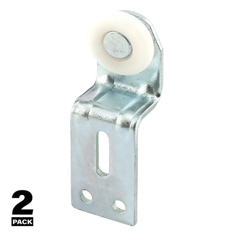 Prime-Line N 6513 Roller Assembly, 1 in Dia Roller, 1/4 in W Roller, Nylon/Steel, Silver, 1-Roller, 35 lb
