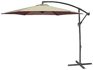 Seasonal Trends UMSC10BKOBD-04 Solar Offset Taupe Umbrella, 98.42 in OAH, 10 ft W Canopy, 10 ft L Canopy, Round Canopy