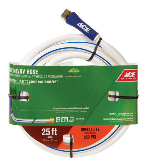Ace 1/2 in. Dia. x 25 ft. L White RV/Marine Hose Safe for Drinking Water