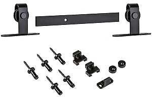 National Hardware N186-900 Sliding Door Hardware Mini Kit, 48 in L Track, Steel, Oil-Rubbed Bronze, Top Mounting
