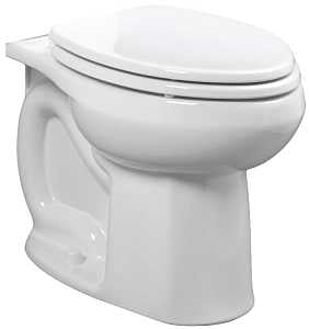 American Standard Colony Series 3068001.020 Flushometer Toilet Bowl, Elongated, 12 in Rough-In, Vitreous China, White