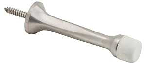 Schlage 61MB26D Door Stop, 7/8 in Dia Base, 3-1/8 in Projection, Brass, Satin Chrome