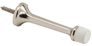 Schlage 61A14 Base Door Stop, 7/8 in Dia Base, 3-3/16 in Projection, Aluminum, Nickel