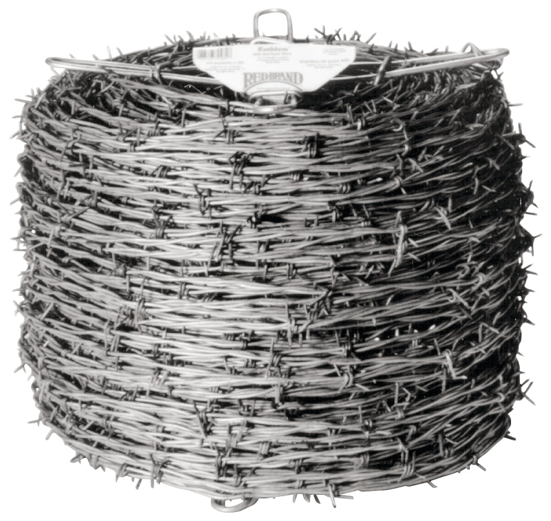 Red Brand 70481 Barbed Wire, 1320 ft L, 12-1/2 Gauge, 5 in Points Spac ...