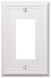 Amerelle 149RW Wallplate, 4-7/8 in L, 3-1/8 in W, 1 -Gang, Steel, White, Pack of 4