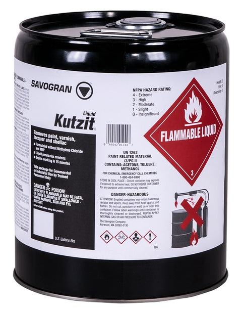 Savogran 01244 Paint/Varnish Remover, Blue, 5 gal, Drum, Liquid, Aromatic