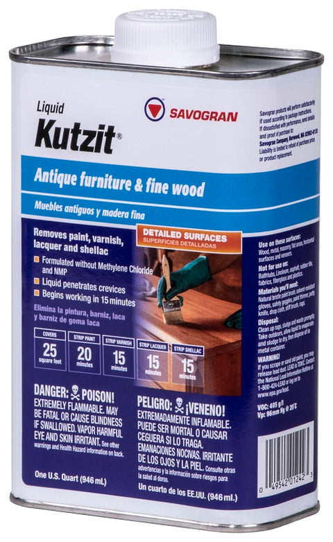 Savogran 01242 Paint/Varnish Remover, Blue, Liquid, 1 qt, Aromatic