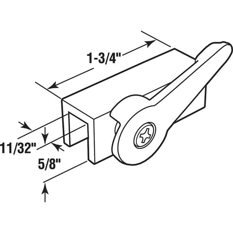 Prime-Line U 9824 Cam Action Lock, 1-3/4 in L x 11/32 in W Backplate, Aluminum
