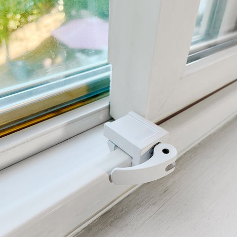 Prime-Line U 9809 Sliding Window Lock, 1-3/16 in L x 1 in W Backplate, Zinc, Painted, Pack of 2