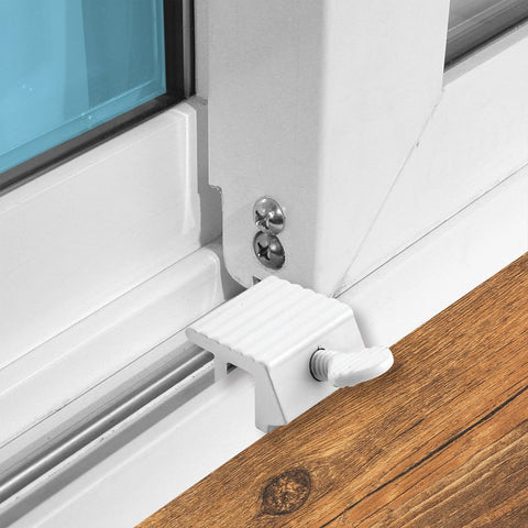 Prime-Line U 9802 Sliding Window Lock, 15/16 in L x 1/2 in W Backplate, Aluminum, Painted