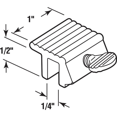 Prime-Line U 9802 Sliding Window Lock, 15/16 in L x 1/2 in W Backplate, Aluminum, Painted