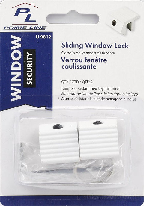 Defender Security U 9812 Sliding Window Lock, 1 in W Dimensions, Aluminum, Painted