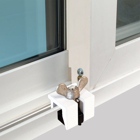 Prime-Line U 9821 Sliding Window Lock, 7/8 in L x 7/8 in W Backplate, Aluminum, Painted