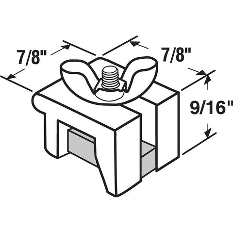 Prime-Line U 9821 Sliding Window Lock, 7/8 in L x 7/8 in W Backplate, Aluminum, Painted