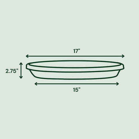 Bloem Terra 2.8 in. H X 17 in. W X 17 in. D X 17 in. D Resin Traditional Plant Saucer Terra Cotta