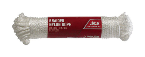 Ace 3/16 in. Dia. x 100 ft. L Solid Braided Nylon Rope White