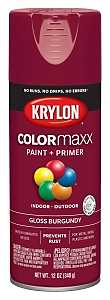 Krylon K05508007 Enamel Spray Paint, 12 oz Can, 25 sq-ft Coverage Area, Solvent Base, Gloss, Burgundy