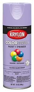 Krylon K05521007 Enamel Spray Paint, 12 oz Can, 25 sq-ft Coverage Area, Solvent Base, Gloss, Gum Drop