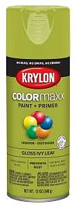 Krylon K05525007 Enamel Spray Paint, 12 oz Can, 25 sq-ft Coverage Area, Solvent Base, Gloss, Ivy Leaf