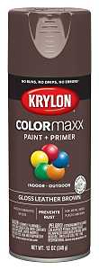 Krylon K05527007 Enamel Spray Paint, 12 oz Can, 25 sq-ft Coverage Area, Solvent Base, Gloss, Leather Brown