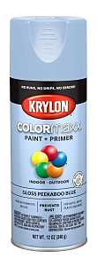 Krylon K05530007 Enamel Spray Paint, 12 oz Can, 25 sq-ft Coverage Area, Solvent Base, Gloss, Peekaboo Blue