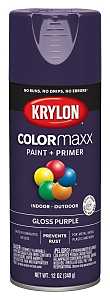 Krylon K05533007 Enamel Spray Paint, 12 oz Can, 25 sq-ft Coverage Area, Solvent Base, Gloss, Purple