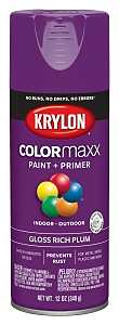 Krylon K05536007 Enamel Spray Paint, Gloss, Plum, 12 oz, Can