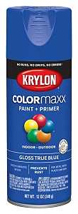 Krylon K05543007 Enamel Spray Paint, 12 oz Can, 25 sq-ft Coverage Area, Solvent Base, Gloss, True Blue