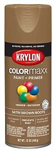Krylon K05559007 Enamel Spray Paint, 12 oz Can, 25 sq-ft Coverage Area, Acrylic Base, Satin, Brown Boots