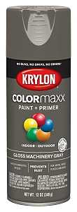 Krylon K05599007 Enamel Spray Paint, Gloss, Machinery Gray, 12 oz, Can