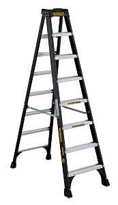 DeWALT by Louisville DXL3010-08 Step Ladder, 147 in Max Reach H, 7-Step, 300 lb, Type IA Duty Rating, 3 in D Step