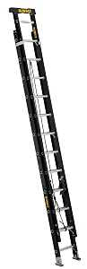 DeWALT DXL3020-24PT Extension Ladder, 282 in H Reach, 300 lb, 1-1/2 in D Step, Fiberglass