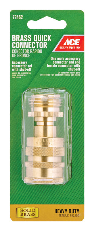 Ace Brass Quick Connector Coupling Male/Female Threaded