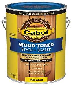 Cabot 140.0019200.007 Deck and Siding Stain, Natural, Liquid, 1 gal, Pack of 4
