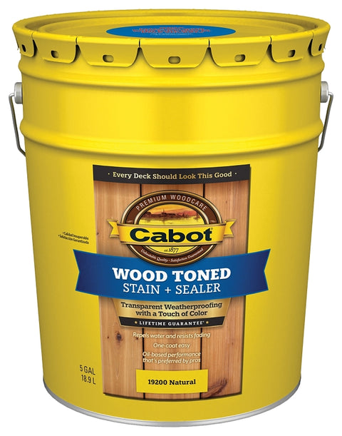Cabot 140.0019200.008 Deck and Siding Stain, Natural, 5 gal Can, Liquid