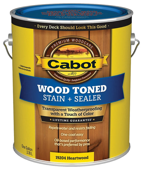 Cabot 140.0019204.007 Wood Stain, Heartwood, Liquid, 1 gal, Can, Pack of 4