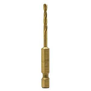 DEWALT DD5108 Impact Drill Bit, 1/8 in Dia, 2-5/8 in OAL, Spiral Flute, 1/4 in Dia Shank, Hex Shank