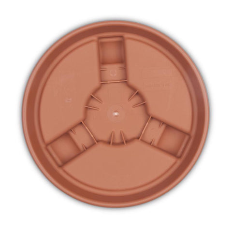 Bloem 3.6 in. H X 11.9 in. D Resin Classic Plant Caddy Terracotta Clay