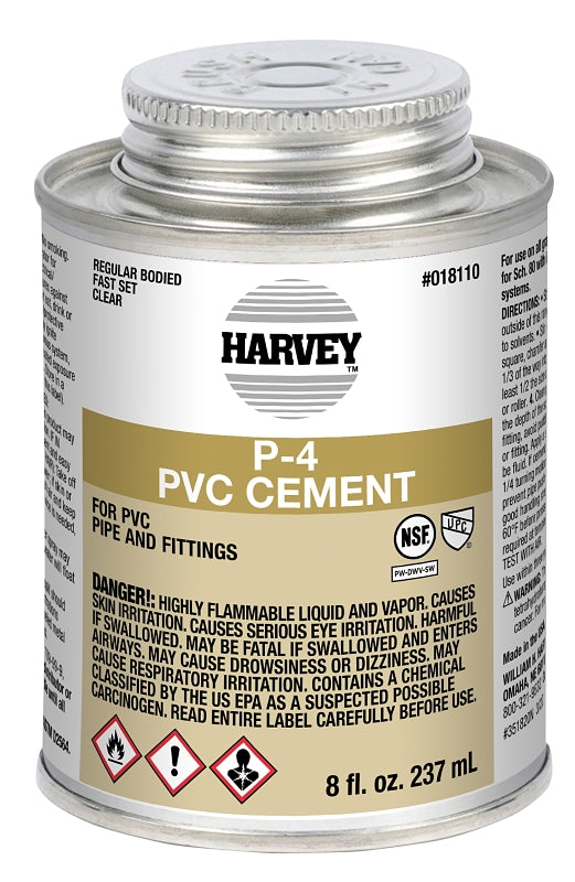 Harvey 18110-24 Regular-Bodied Fast Set Cement, 8 oz Can, Liquid, Clea ...