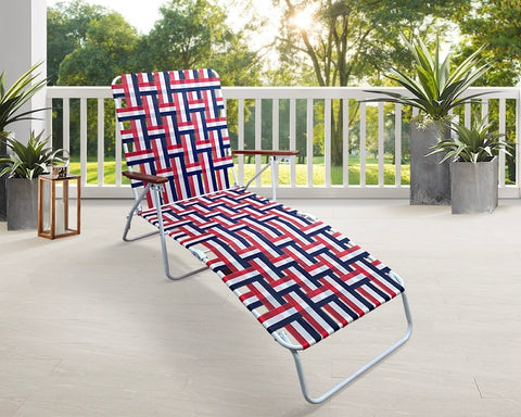 Seasonal Trends AC4012-RED Folding Web Lounge Chair, 25.20 in W, 66.93 in D, 35.04 in H, 300 lbs Capacity