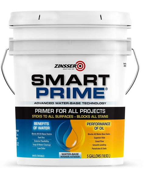 Zinsser 249728 Primer, 400 sq-ft/gal Coverage Area, White, 5 gal