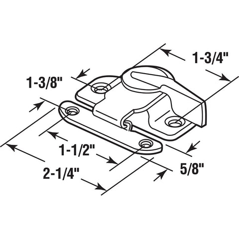 Prime-Line F2527 Window Sash Lock, Steel, Brass